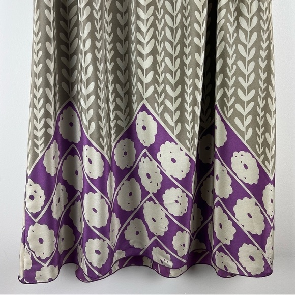 Anna Sui | Silk Wheatfields Deep V Neck Dress Earthy Wedding Guest | 4 - Picture 5 of 7